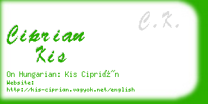 ciprian kis business card